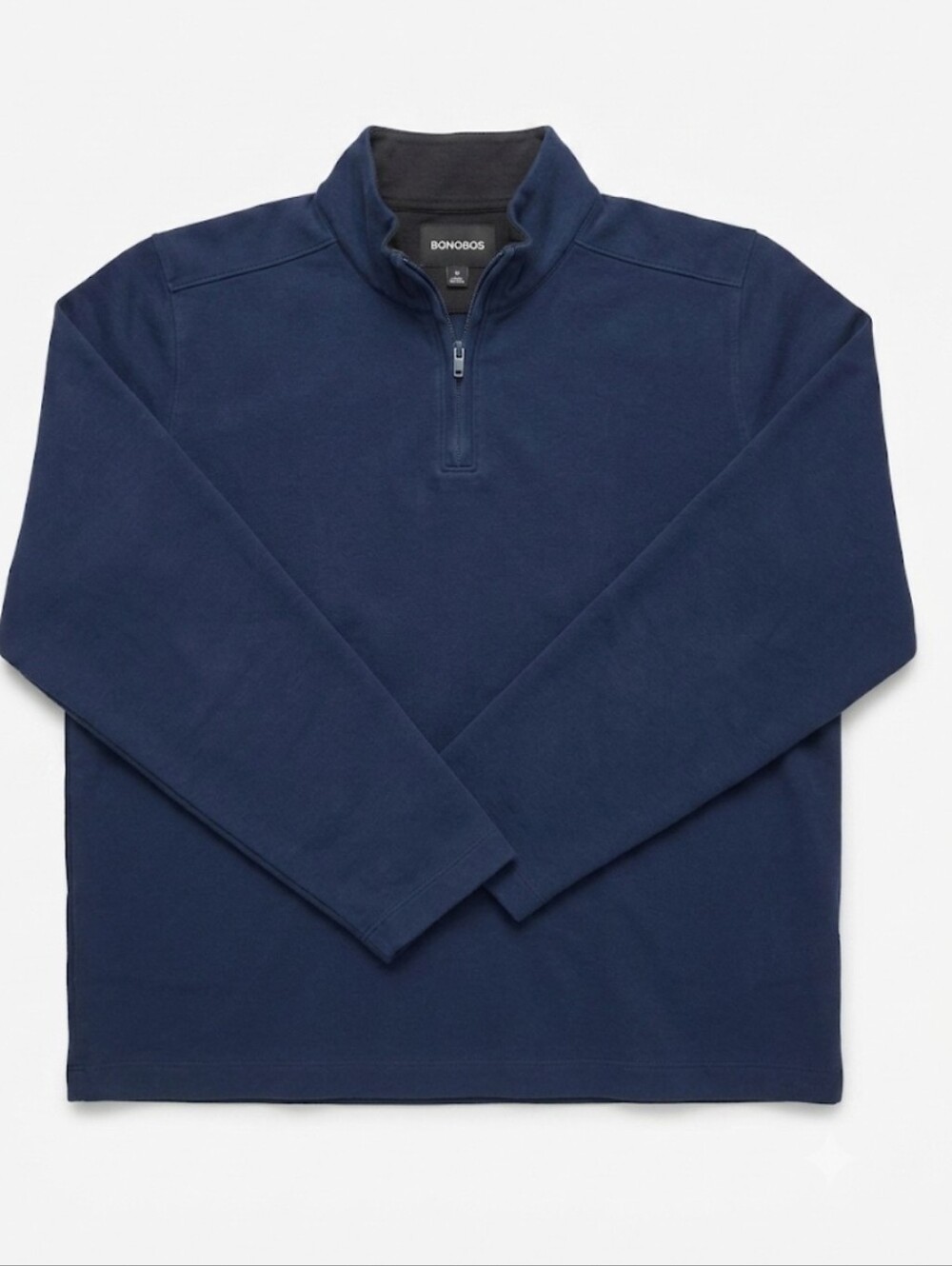 Bonobos Navy Half-Zip Pullover with Purple-Trim Zipper